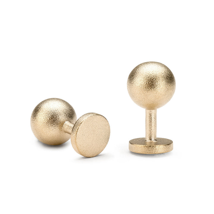 grafton blasted gold cufflinks | 9 carat ball cufflinks