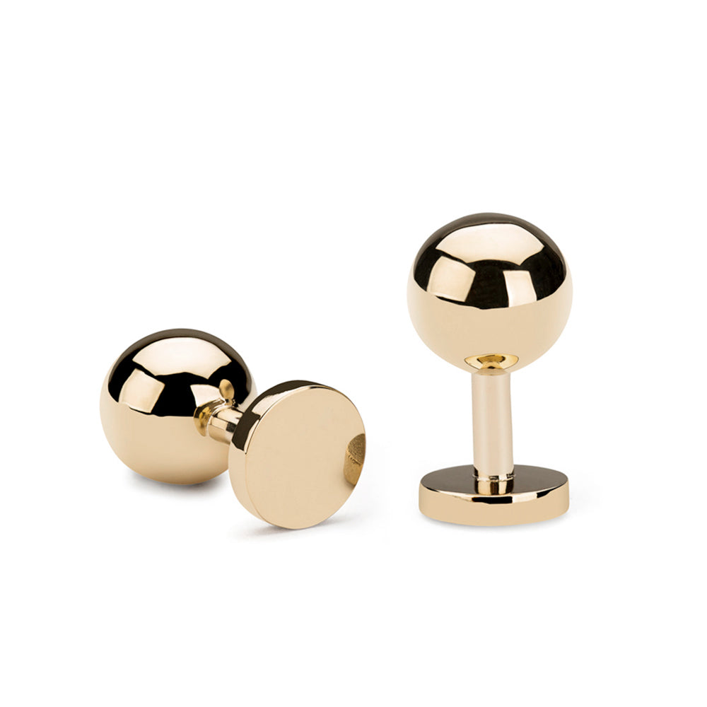 grafton polished gold cufflinks | 9 carat gold ball cufflinks