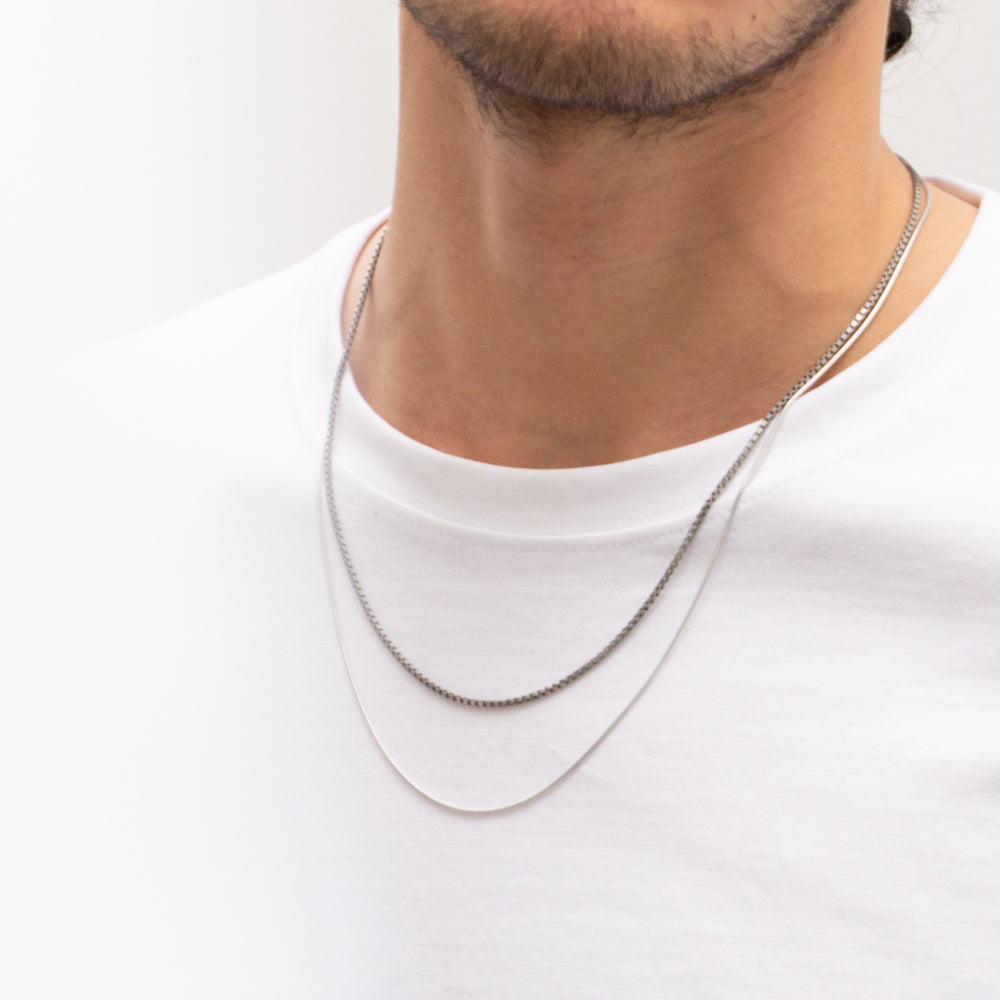 Alice Made This | mens 55cm silver box chain | how to wear